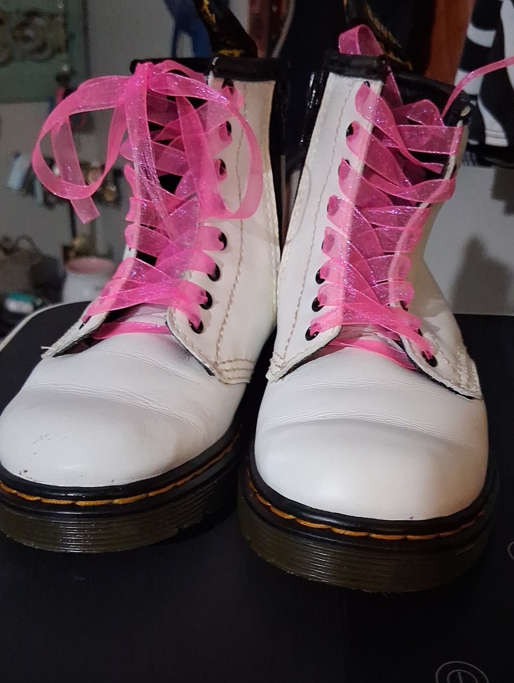 Dr Marten 9 Toddler Zipper Pink Ribbon ShoeLace Comes W/ Orginal Black Shoelace